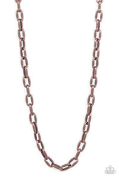 Rural Recruit Copper Necklace Uban Men's Paparazzi Accessories