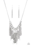 NEST Friends Forever - Silver Feather Necklace Paparazzi Accessories