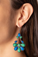 Colorfully Canopy Multi Blue Green Earrings Paparazzi