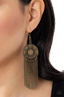 Fringe Control - Brass Fringe Earrings Paparazzi Accessories