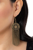 Fringe Control - Brass Fringe Earrings Paparazzi Accessories