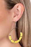 Loudly Layered Yellow Floral Earrings Paparazzi Accessories