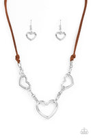 Fashionable Flirt Brown Heart Necklace Paparazzi Accessories