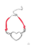 Flirty Flavour Pink Suede Heart Bracelet Paparazzi Accessories