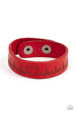Haute Heartbeat Red Leather Bracelet Paparazzi Accessories