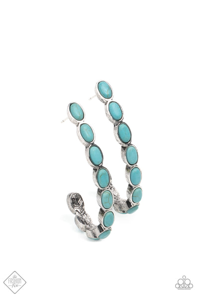 Kick Up a SANDSTORM - Blue Hoop Earrings Paparazzi Accessories