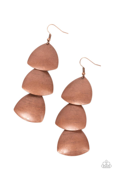 Modishly Metallic Copper Earring Paparazzi Accessories