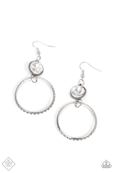 Standalone Sparkle - White Bling FF Earrings Paparazzi Accessories