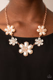 Fiercely Flowering Copper Floral Necklace Paparazzi Accessories