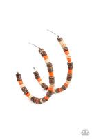 Effortlessly Earthy Orange Brown Hoop Earrings Paparazzi