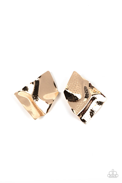 Modern Maverick Gold Earrings Paparazzi Accessories