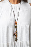 Knotted Keepsake Orange Brass Necklace Paparazzi Accessories