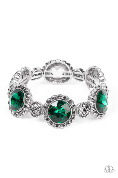 Palace Property Green Rhinestone Bracelet Paparazzi