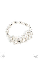 Elegantly Exaggerated White Pearl Bracelet FF Paparazzi Accessories