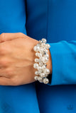 Elegantly Exaggerated White Pearl Bracelet FF Paparazzi Accessories
