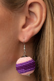 Zest Fest Purple Pink Seed Bead Earrings Paparazzi Accessories