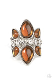 TRIO Tinto Glassy Brown Bling Ring Paparazzi