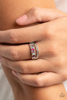 Fractal Fascination Pink Iridescent Ring Paparazzi