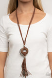 ARTISANS and Crafts Brown Suede Necklace Paparazzi