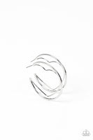 Love Goes Around Silver Heart Hoop Earrings Paparazzi Accessories