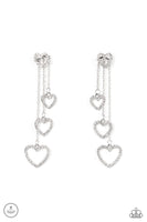 Falling In Love - White Bling Earrings Paparazzi Accessories