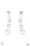 Falling In Love - White Bling Earrings Paparazzi Accessories