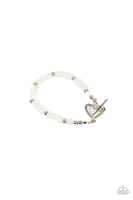 Following My Heart White Bracelet Paparazzi Accessories