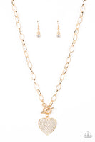 If You LUST Gold Bling Heart Necklace Paparazzi Accessories