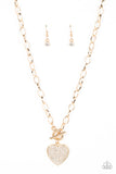 If You LUST Gold Bling Heart Necklace Paparazzi Accessories