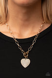 If You LUST Gold Bling Heart Necklace Paparazzi Accessories