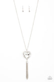 Finding My Forever White Bling Heart Necklace Paparazzi Accessories