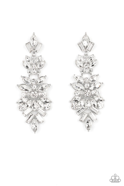 Frozen Fairytale White Rhinestone Earrings Paparazzi