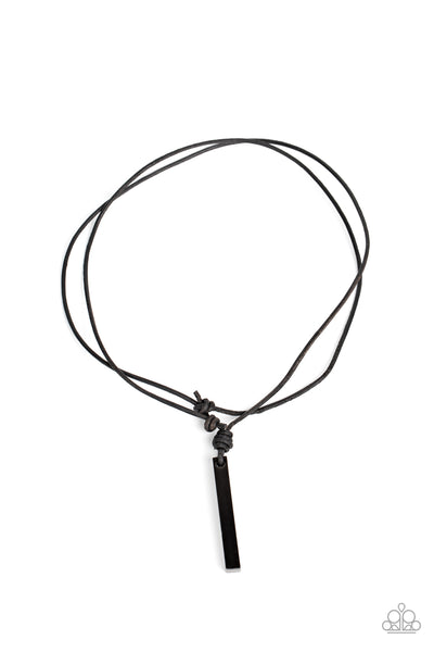 Mechanical Maintenance Black Suede Men's Necklace Paparazzi