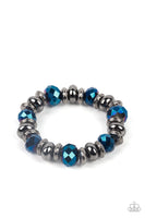 Power Pose Blue Metallic Bracelet Paparazzi Accessories