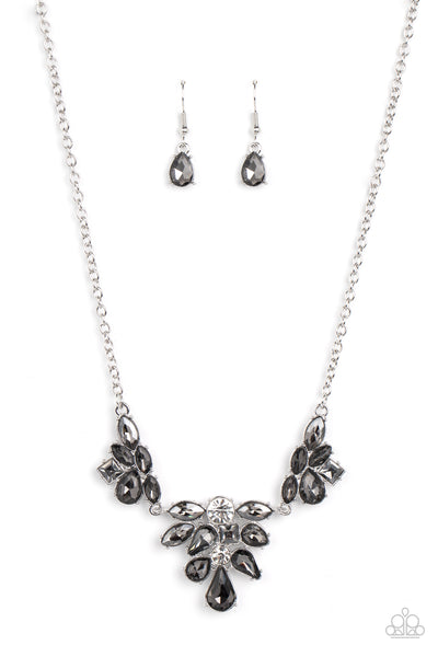 Completely Captivated Silver Rhinestone Necklace Paparazzi