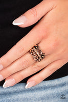 Scattered Sensation Copper Rhinestone Ring Paparazzi