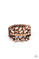 Scattered Sensation Copper Rhinestone Ring Paparazzi