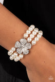 Park Avenue Orchard White Pearl Bling Bracelet Paparazzi Accessories