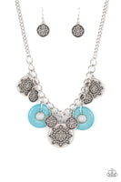 Western Zen Blue Turquoise Necklace Paparazzi Accessories