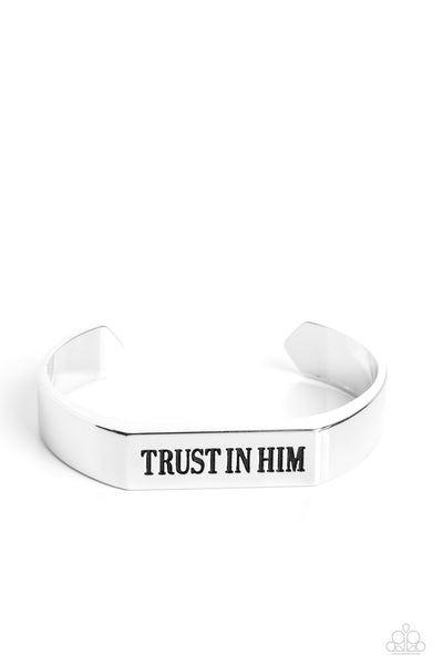 Trusting Trinket Silver Trust in Him Men's Bracelet Paparazzi