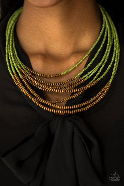 The Savannah Plains green - Paparazzi Accessories seed bead necklace