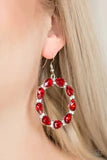 Paparazzi Accessories Ring Around The Rhinestones - Red Gems - Earrings