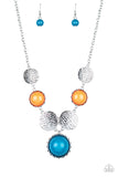 Paparazzi Bohemian Bombshell Multi Necklace Blue Silver Orange