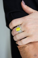 Paparazzi Accessories Laguna Luxury Yellow Ring Bling Silver