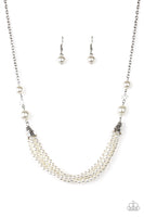 One-WOMAN Show - White Pearl Necklace Paparrazi Accessories