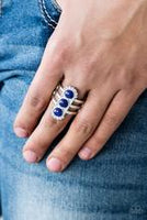 Paparazzi Accessories Rio Trio Blue Ring Silver Navy