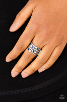 Paparazzi Accessories Sparkle Showdown Blue Ring Silver Bling