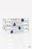 Paparazzi Accessories Sparkle Showdown Blue Ring Silver Bling