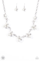 Paparazzi Toast To Perfection White Silver Necklace Pearl Bling