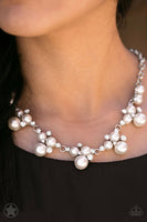 Paparazzi Toast To Perfection White Silver Necklace Pearl Bling